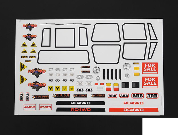 CLEARANCE 30% DISCOUNT Generic Scale Body Decal Sticker Sheet Ver 2 Windows Lights RC4WD Z-B0054 RC