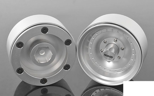 Stocker 1.7" Beadlock Wheels RC4WD Z-W0232 SILVER Alli 12mm Hex inc Hubs Bitz