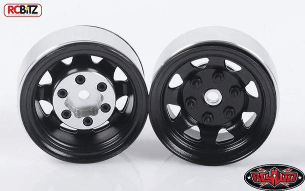 Stamped Steel 1.55 Stock Black Beadlock Scaler Wheel RC4WD HEX Mounting Z-W0036