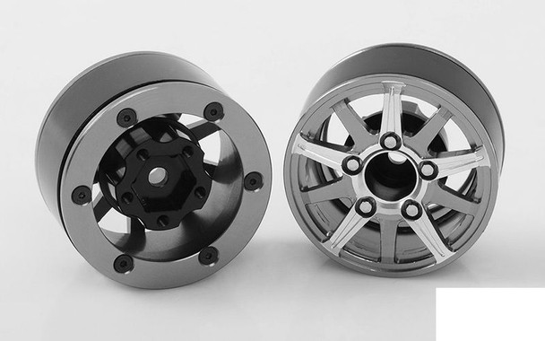 Vapor 1.55" Beadlock Wheels RC4WD Z-W0206 Grey Silver rc 4WD TF2 G2 rcBitzLtd