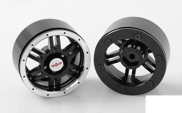 Rugged 1.9" Beadlock Wheels RC4WD Z-W0220 6 Spoke Black Cruiser FJ40 rc-Bits