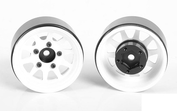 OEM Stamped Steel 1.55" Beadlock Wheels WHITE Z-W0260 RC4WD 12mm HEX TF2 G2