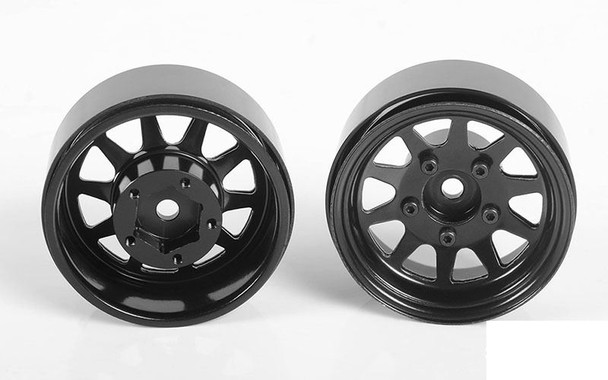 OEM Stamped Steel 1.55" Beadlock Wheels BLACK Z-W0262 RC4WD 12mm HEX TF2 G2