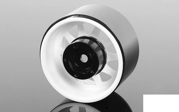 Deep Dish Wagon 1.55" Stamped Steel Beadlock Wheels WHITE Z-W0284 RC4WD G2
