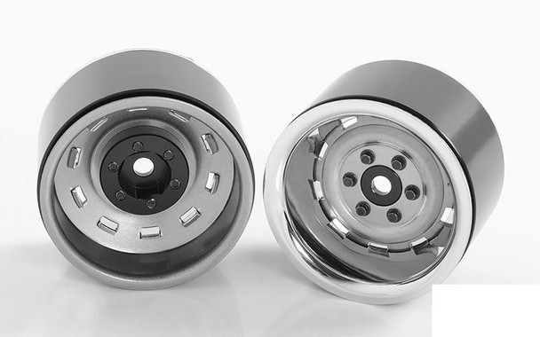 Rally 1.9" Beadlock Wheels Z-W0257 RC4WD Deep Chrome & Grey Scale wheel 6 Lug