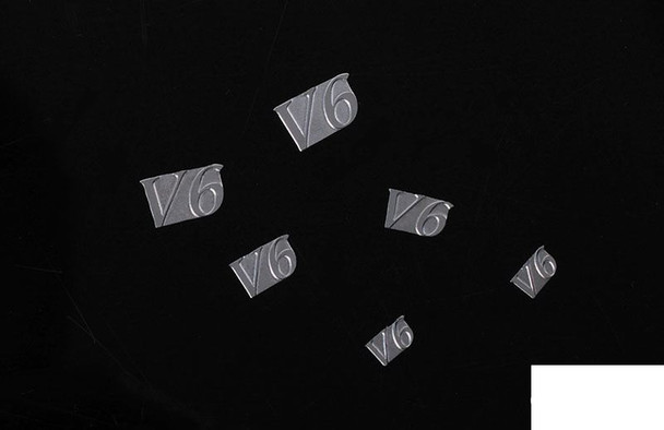 CLEARANCE 30% DISCOUNT RC4WD 1/10 V6 Emblem Set Z-S1131 V 6 logo 3 SIZES Metal badge 10th RC TOY