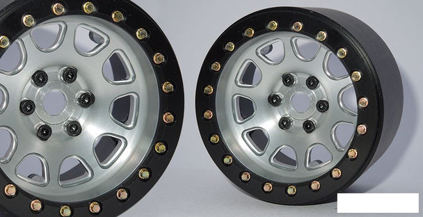 SSD 2.2" D Hole Beadlock Wheels SILVER SSD00158 Aluminium Wheel Scale bolts