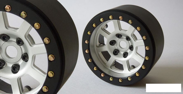 SSD 2.2" Wide Assassin Beadlock Wheels SILVER SSD00160 8 Spoke Alluminium