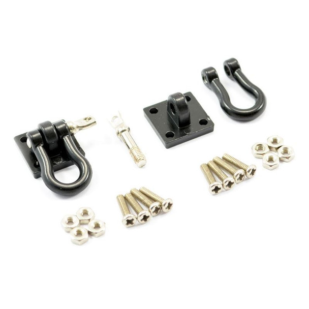 Fastrax Metal Bumper Shackles & Mounting Bracket 2 FAST2320BK Tow Shackle BLACK