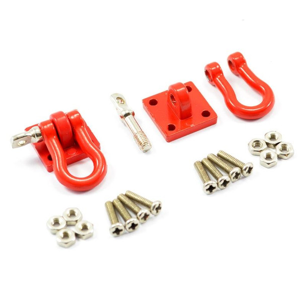 Fastrax Metal Bumper Shackles & Mounting Bracket (2) FAST2320R RED Tow Shackle