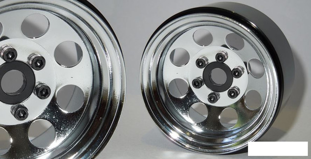 SSD 1.9" Steel 8 Hole Beadlock Wheels CHROME SSD00270 Axial SCX10 II TRX-4 TRX4