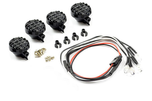 Fastrax Light Set w/ LED Lenses Wire Connector 4Pc Round FAST2341 Fog Spot RC