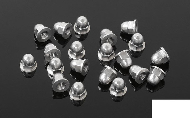 M3 Flanged Acorn Nuts SILVER Z-S1722 RC4WD x20 Stainless Steel CNC polished 5.5