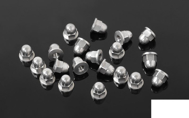 M2.5 Flanged Acorn Nuts SILVER Z-S1723 RC4WD x 20 Stainless Steel Scale Lug nuts