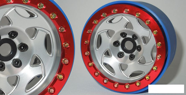 SSD 2.2" Champion PL Beadlock Wheels (Silver/Red) SSD00347 ProLine Pro-Line