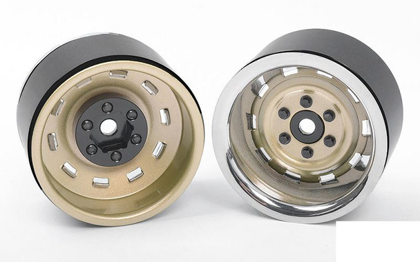 Rally 1.9" Beadlock Wheels GOLD Z-W0324 RC4WD inc Hubs & nuts 12mm Hex mount