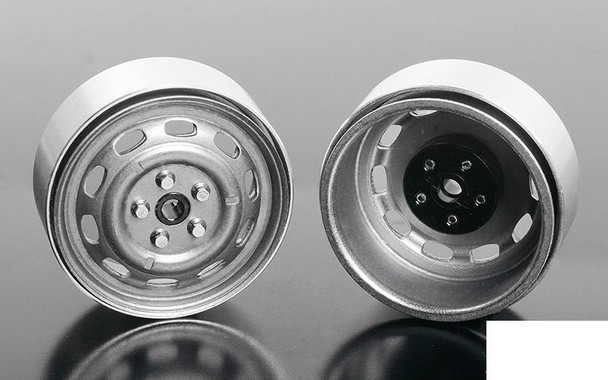 Stamped Steel 1.7" 10-Oval Hole Wheels PLAIN Z-W0312 RC4WD 5 Lug pin mount