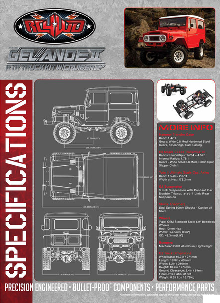 RC4WD Gelande II RTR Truck w/ Cruiser Body Set Z-RTR0047 RC4WD FJ40 RED G2 RC4WD Gelande II RTR Truck w/ Cruiser Body Set Z-RTR0047 RC4WD FJ40 RED G2