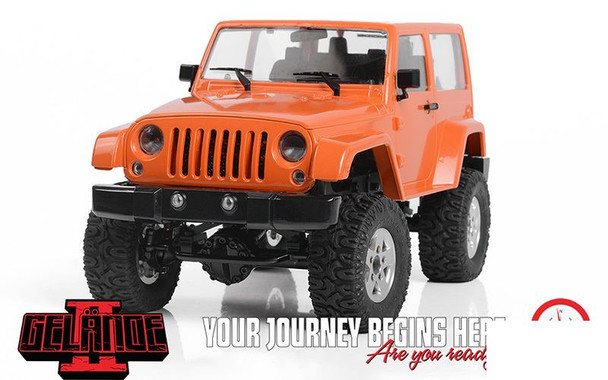 RC4WD 1/18 Gelande II RTR w/ Black Rock Body Set ORANGE Z-RTR0048 Jeep JK Wheels