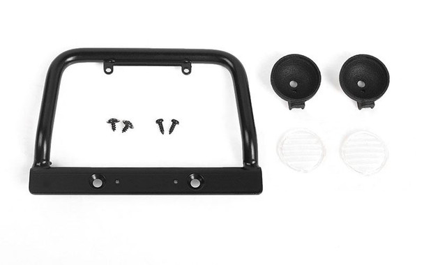 Steel Push Bar Front Bumper Clear Flood Lights for RC4WD G2 Rover D90 VVV-C1121