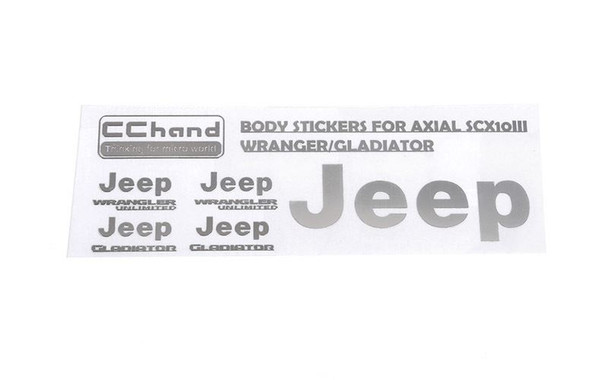 Metal Logo Decal Sheet for Axial SCX10 III Gladiator Wrangler SILVER VVV-C1136