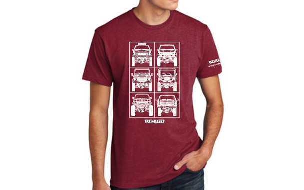 CLEARANCE 30% DISCOUNT RC4WD BluePrint Shirt (2XL) Z-L0398 Short Sleve T-Shirt Truck Logo RED 2X LARGE