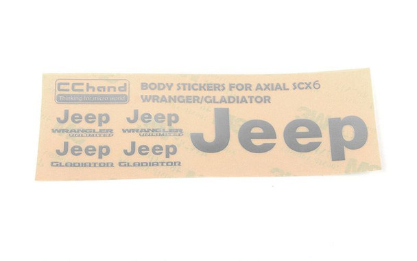 Metal Logo Decal Sheet for Axial 1/6 SCX6 Jeep Wrangler (Silver) VVV-C1211 RC4WD