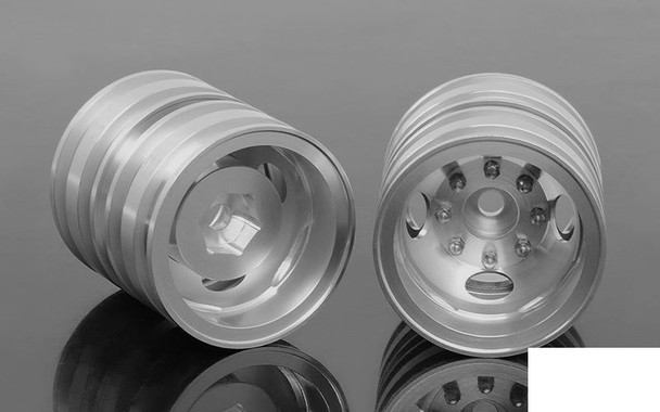 OEM Dually 1.55" Rear Wheels Z-W0215 RC4WD 12mm Hex wheel Glue on SILVER