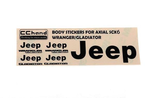 Metal Logo Decal Sheet for Axial 1/6 SCX6 Jeep Wrangler (Black) VVV-C1212 RC4WD