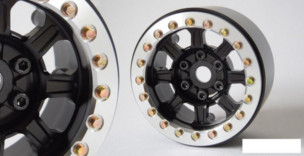 SSD 1.9" Warrior Beadlock Wheels BLACK SILVER SSD00433 8 spoke SCX10 III TRX4