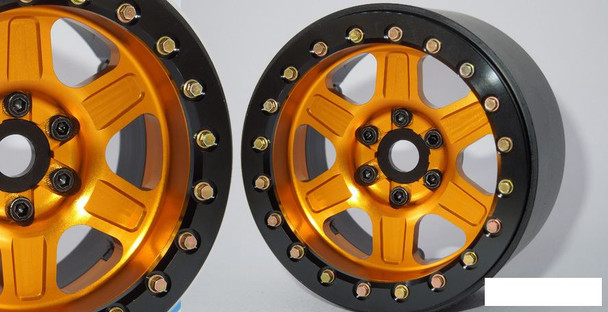 SSD 2.2" Challenger Beadlock Wheels GOLD SSD00436 6 spoke fro RC4WD tyres SSD-RC