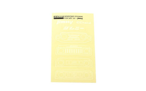 Grille Option Window Decal Sheet for MST 4WD Off-Road Car Kit J4 Jimny VVV-C1204