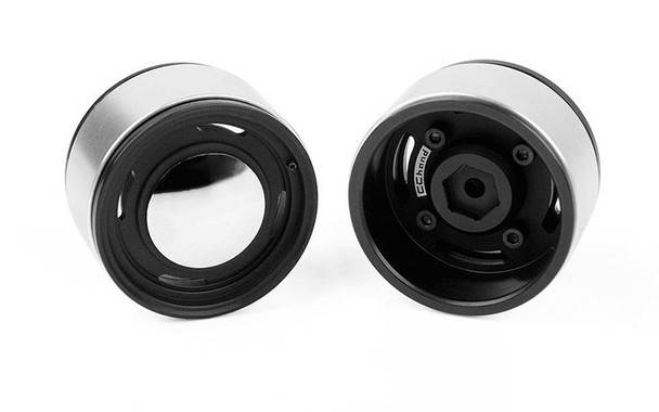 Analog 1.9" Aluminum CAP Wheels BLACK VVV-C1305 RC4WD Polished hub retro