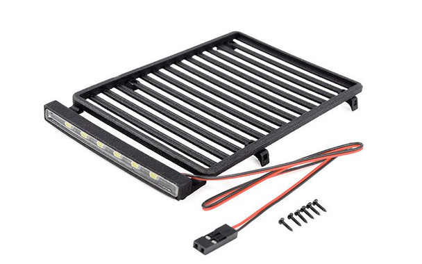 Flat Roof Rack w/ LED for Axial SCX24 Jeep Wrangler JLU VVV-C1361 RC4WD 24th