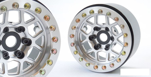 SSD 1.9" Boxer Beadlock Wheels (Silver) SSD00542 6 bolt mount 12mm Hex scale