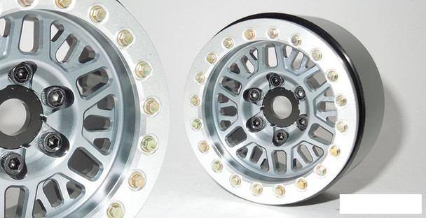 SSD 1.9" Mesh Beadlock Wheels (Grey) SSD00544 6 bolt mount 12mm Hex scale