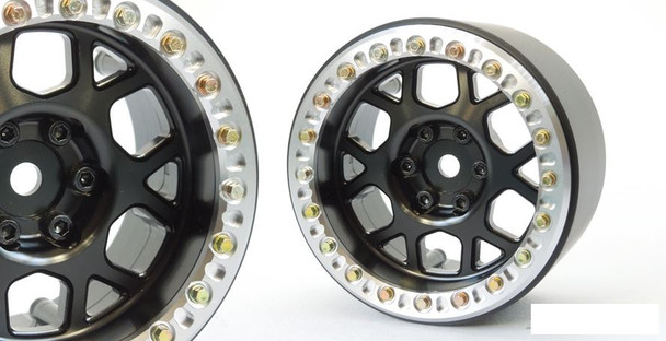 SSD 2.2" Boxer Beadlock Wheels (Black) SSD00561 for Axial Ryft Losi Baja Rey