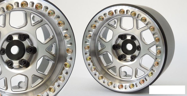 SSD 2.2" Boxer Beadlock Wheels (Silver) SSD00563 for Axial Ryft Losi Baja Rey
