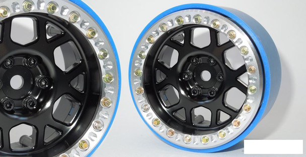 SSD 2.2" Boxer PL Beadlock Wheels BLACK SSD00567 Axial Ryft Losi Baj Rey ProLine