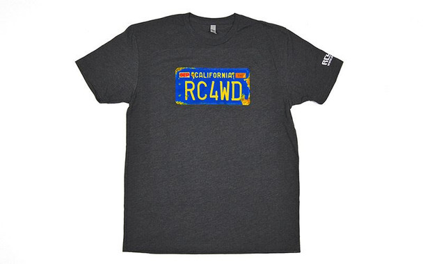 RC4WD License Plate Shirt (L) Z-L0457 RC4WD LARGE Grey Poly Cotton Brand T-Shirt