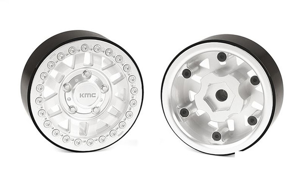 RC4WD KMC 1.7" Machete Beadlock Wheels Z-W0355 SILVER 6 twin wpoke w/ cent cap