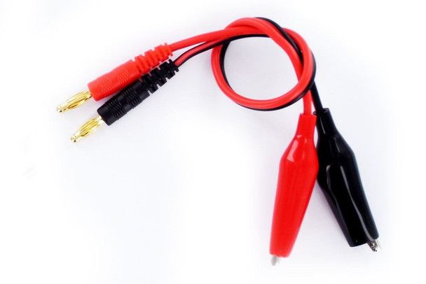 Etronix Crocodile Clip Charging Cable ET0274 4mm Banana Bullet Plugs 16cm lead