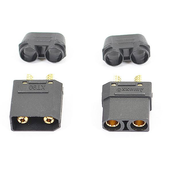 Etronix XT-90 Connector (Male Female) Black ET0788BK XT90 pair RC w/ cable cover