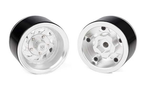 RC4WD Center Line 1.55" Warrior Deep Dish Beadlock Wheels Z-W0055 SILVER inc Hub