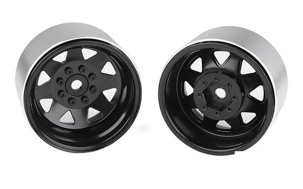 RC4WD 8 Lug Deep Dish Wagon 1.9" Steel Stamped Beadlock Wheels BLACK Z-W0084