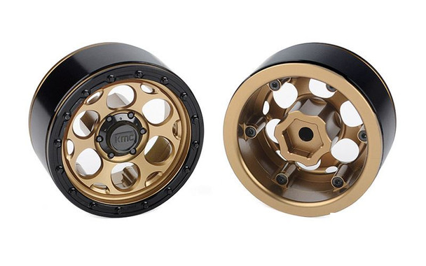 RC4WD KMC 1.9" Dirty Harry Beadlock Wheels Z-W0089 GOLD / Brass Inc Black Hub RC