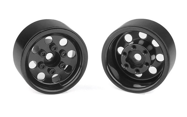 RC4WD Stamped Steel 1.0" Pro8 Beadlock Wheels BLACK Z-W0358 8 Hole hex 18th RC