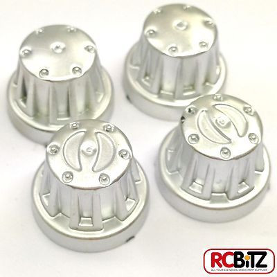 Axial Scale Hub Cover Sets 4pc COLOUR CHOICE AX8079 Fits all SCX10 axles thread[CHROME AX8080]