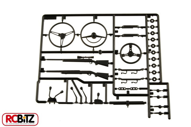 Axial Interior Detail BLACK Scale 3x Steering wheel Gears Leavers Shifter x4