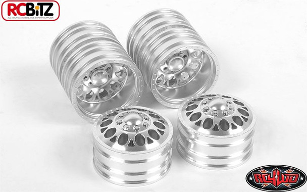 Double Trouble "3" Aluminum Dually 1.9" Glue On Wheels 12mm Hex SILVER Z-W0194